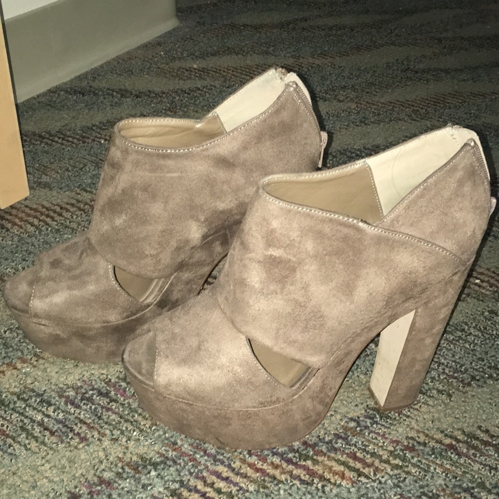 Suede high heels